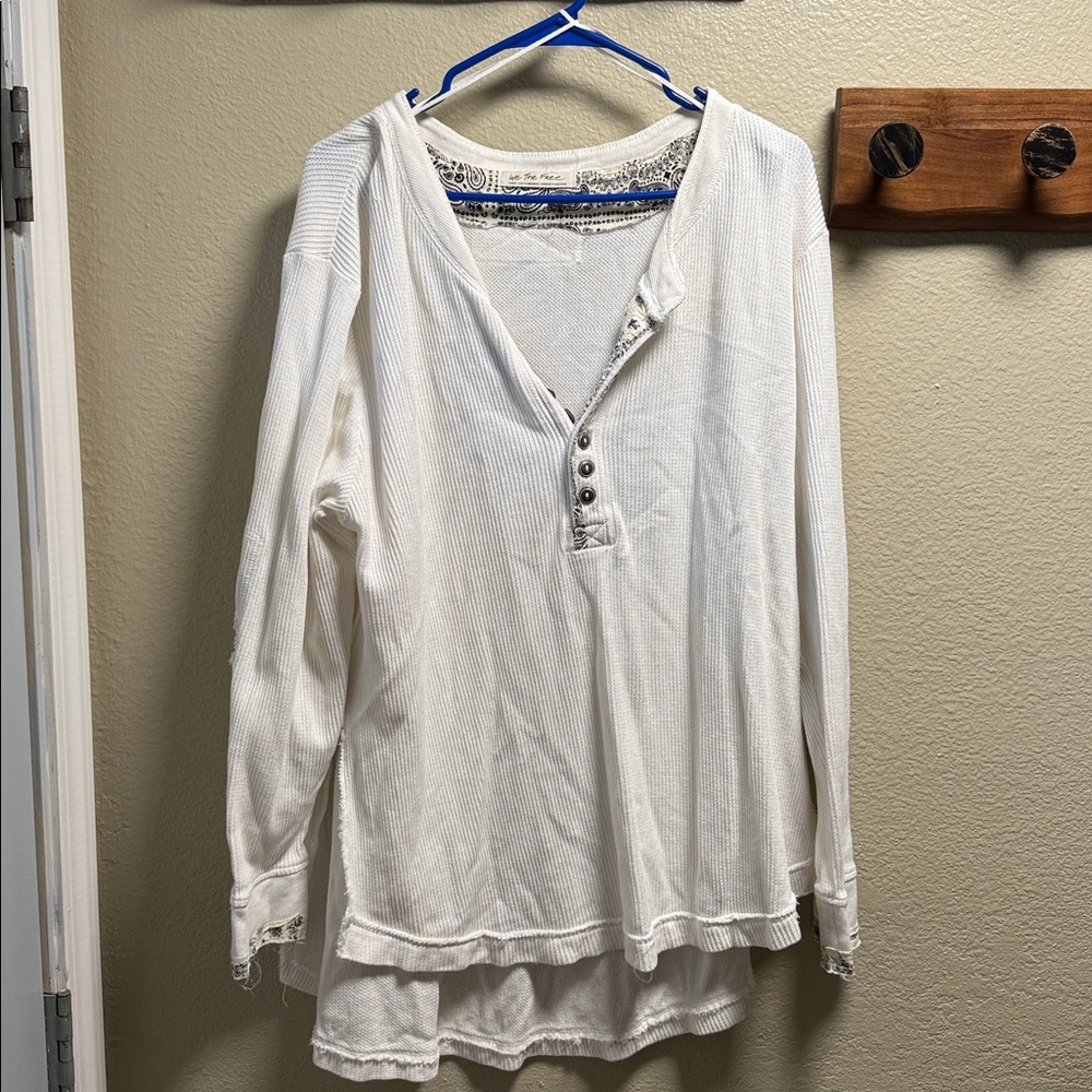 We The Free White Textured Top